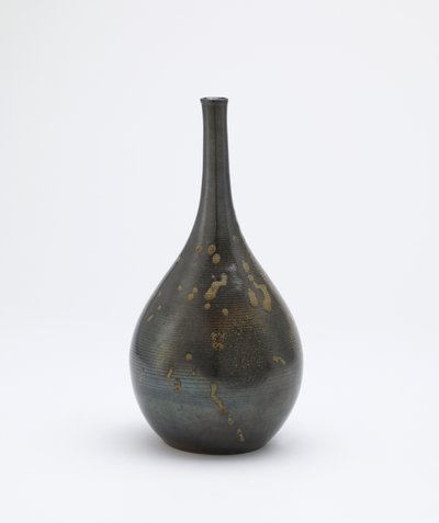Sake-flaske, Imbe, Okayama prefektur, Edo-periode, slutten av 1600-begynnelsen av 1700-tallet (steintøy med rød slip og treaskeglasur) av Japanese School