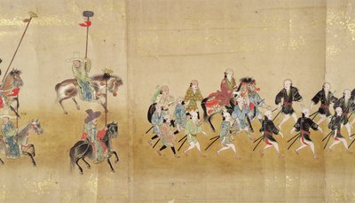 Sjette koreanske ambassade til Japan i Meireki 1 på tidspunktet for Tokugawa Ietsunas etterfølgelse i 1651, muligens av Kano Masunobu (1625-94) (rullemaleri) (detalj) av Japanese School