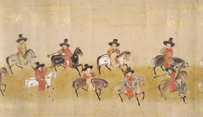 Sjette koreanske ambassade til Japan i Meireki 1 på tidspunktet for Tokugawa Ietsunas etterfølgelse i 1651, muligens av Kano Masunobu (1625-94) (rullemaleri) (detalj) av Japanese School