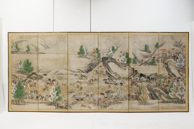 Tartar Hunt (blekk, farge, papir) av Japanese School