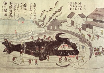 The Jointing of a Whale, slutten av 1800-tallet (fargegravering) av Japanese School