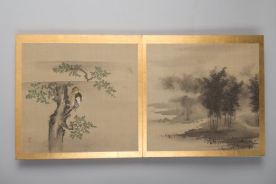 Tretti malerier av fugler, blomster og landskap, sent 1700-tall (album; silke) av Japanese School