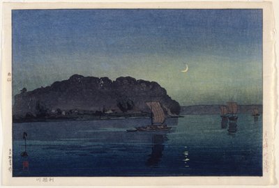 Tonegawa River (farget treblokktrykk) av Japanese School