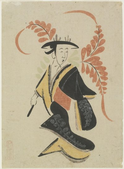 Wisteria Maiden, slutten av 1600-tallet - begynnelsen av 1700-tallet (blekk og farge på papir) av Japanese School