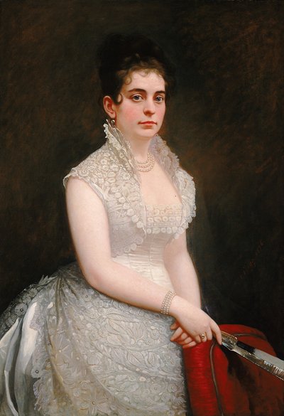 Alice Pike Barney, i brudekjole, 1876. av Jared B. Flagg