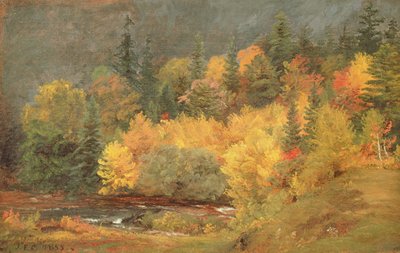 Høst ved bekken, 1855 av Jasper Francis Cropsey
