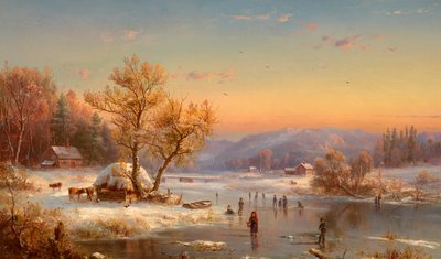 Vinterkveld på landet av Jasper Francis Cropsey