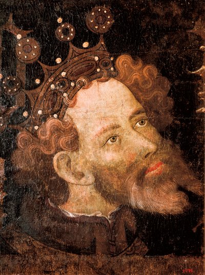 Peter IV av Aragon, detalj av et tempera på tre av Jaume Mateu av Jaume Mateu