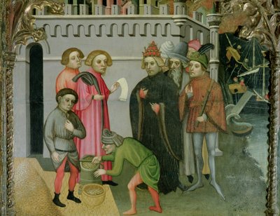 The Miraculous Multiplication of the Grain, detalj fra St. Nicholas of Bari-altertavlen av Jaume Cabrera