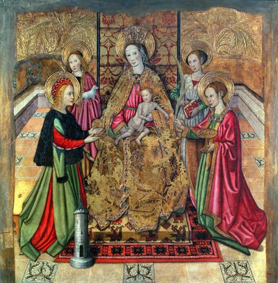 Jomfruen og barnet med St. Ines og St. Barbara av Jaume Huguet