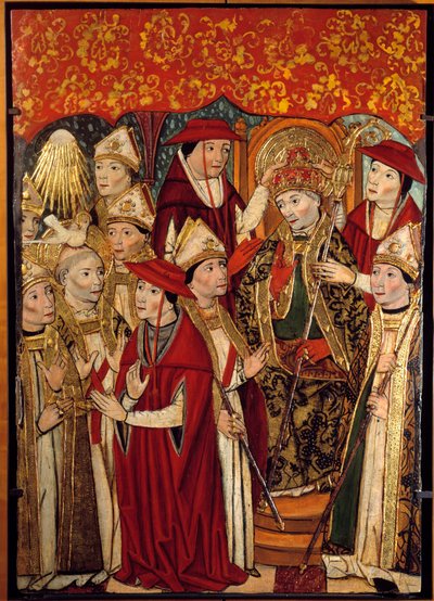 Valget av Saint Fabien til Papaute (236 til 250). Maleri av Jaime Huguet (1415-1492) av Jaume Huguet