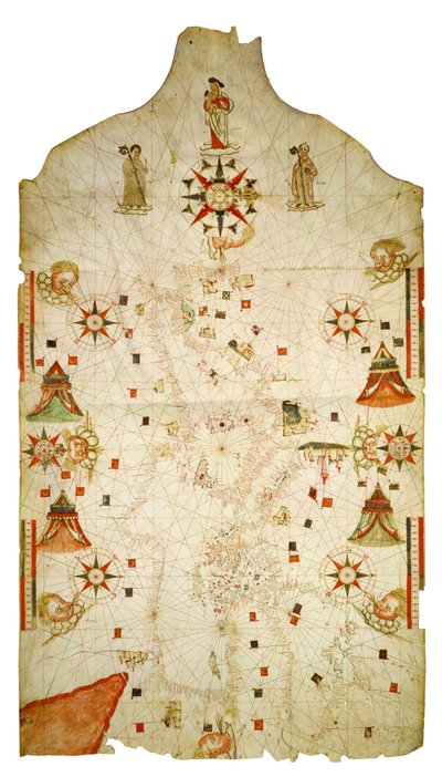 Kart over Middelhavet og Svartehavet, 1563 av Jaume Olives