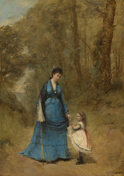Madame Stumpf og hennes datter av Jean-Baptiste-Camille Corot