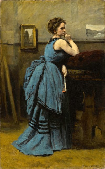 Dame in Blau von Jean Baptiste Camille Corot