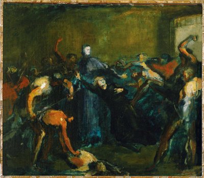 Monsignor Darboy i fengsel (olje på lerret) av Jean-Baptiste Carpeaux