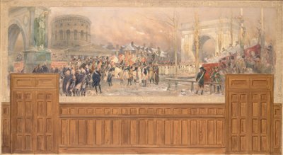 Empfang durch die Gemeinde Paris an der Barrière de la Villette, der aus Polen zurückkehrenden Truppen, nach dem Feldzug 1806-1807, zwischen 1901 und 1902 von Jean-Baptiste Edouard Detaille