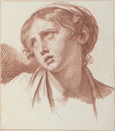 En ung jente som ser oppover av Jean-Baptiste Greuze