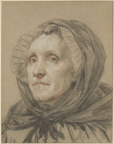 Portrett av kunstnerens mor av Jean-Baptiste Greuze