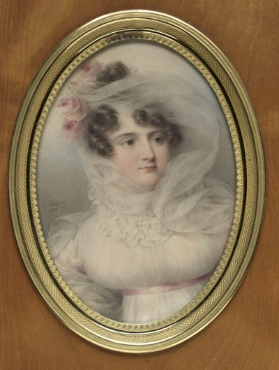 Portrett av Hortense de Perregaux, hertuginne av Ragusa av Jean-Baptiste Isabey