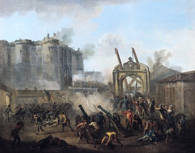 Stormingen av Bastillen 14. juli 1789 av Jean-Baptiste Lallemand
