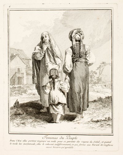 Women of the People, plate seks fra Miscellaneous Clothing of the Northern Peoples av Jean-Baptiste Le Prince