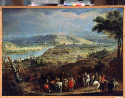 Beleiringen av Namur i 1692 (Beleiringen av Namur i 1692). Beleiring av byen av Ludvig XIV og Vauban fra 29. mai til 30. juni 1692. Maleri av Jean-Baptiste Martin (Jean Baptiste Martin av Jean Baptiste Martin