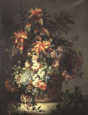 Roser, convolvuli, valmuer, kaprifol og andre blomster av Jean Baptiste Monnoyer