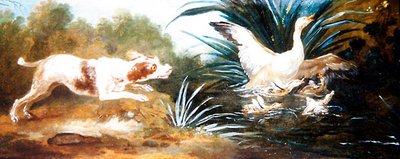 Et landskap med en hund som jager ender (olje på lerret) av Jean Baptiste Oudry