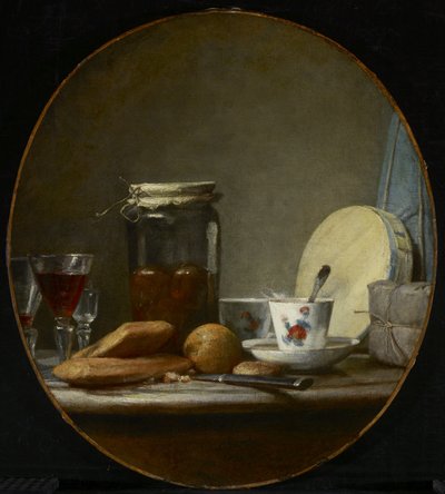 Krukke med aprikoser av Jean-Baptiste Simeon Chardin