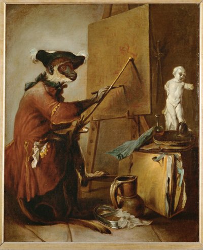 Der Affe als Maler von Jean-Baptiste Simeon Chardin