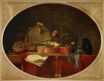 Die Attribute der zivilen Musik, Supraporte für das Schloss Bellevue von Jean-Baptiste Simeon Chardin