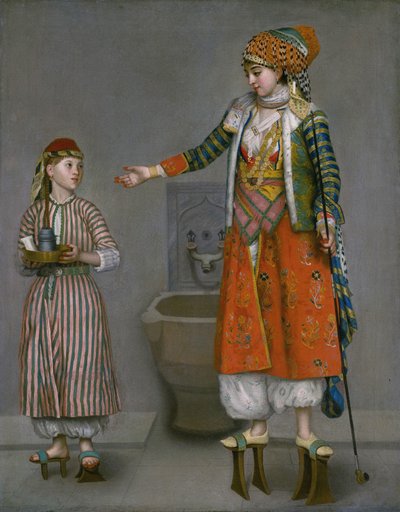 En dame i tyrkisk kjole og hennes tjener av Jean-Étienne Liotard