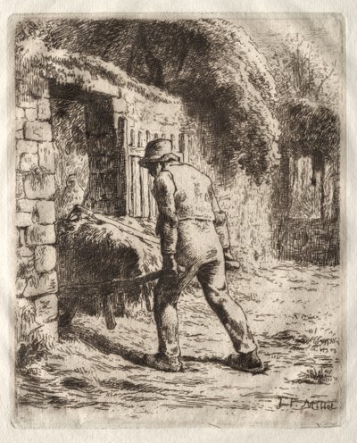 Bonde med trillebår av Jean-Francois Millet
