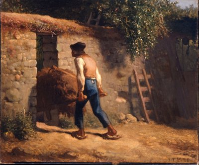 Bonde med en trillebår av Jean-Francois Millet
