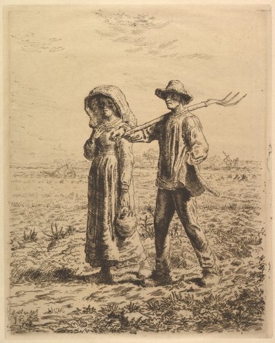 Bønder på vei til arbeid av Jean-Francois Millet