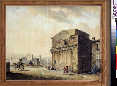 Roma, huset til Pontius Pilatus (10 f.Kr.-39 e.Kr.) (Roma, huset til Pontius Pilatus). Maleri av Jean Francois Thomas de Thomon (1754-1813). Akvarell og blekk på papir, 36,7 x 46,6 cm av Jean François Thomas de Thomon