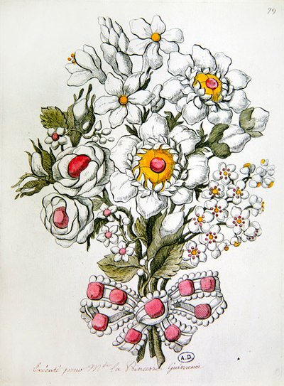 Bukett av edelstener av Jean Henri Prosper (after) Pouget