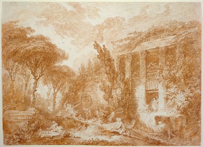 Parklandskap ved Marburg slott av Jean-Honore Fragonard