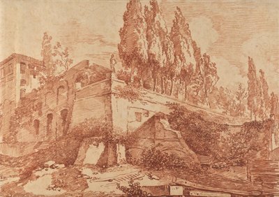 Ruiner av et keiserpalass, Roma av Jean-Honore Fragonard