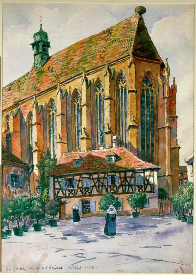 Gårdsplassen til sykehuset i Colmar av Jean-Jacques (1873-1951) Waltz