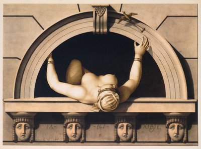 Han er fri (Il est Libre), ca. 1798 (akvarell på papir) av Jean Jacques Lequeu