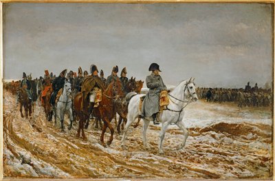 Fransk landsbygd (maleri på tre) av Jean-Louis Ernest Meissonier