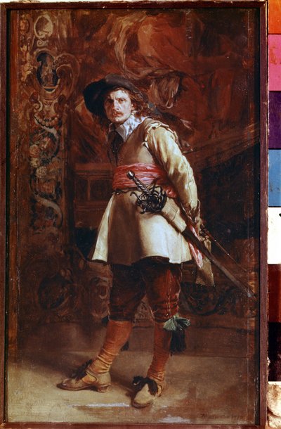 Musketer (En musketer). Maleri av Ernest Jean Louis Meissonier (1815-1891) av Jean Louis Ernest Meissonier