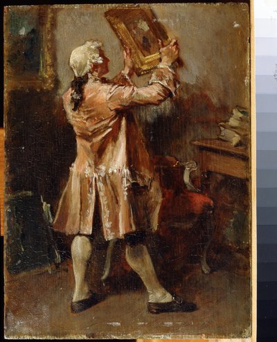 En malerelsker. (En malerielsker). Maleri av Ernest Jean Louis Meissonier (1815-1891). Olje på tre, fransk kunst. Regionalt kunstmuseum, Chernigov av Jean Louis Ernest Meissonier