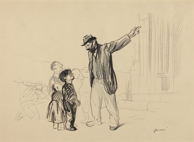 a) Deres fedres kirke (forside); b) Mann med sigarett (bakside) av Jean-Louis Forain