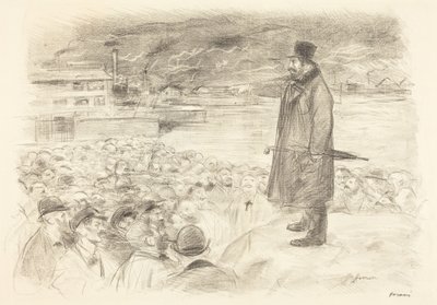 a) Streikscene (tredje plansje) (forside); b) Uten tittel (bakside) av Jean-Louis Forain