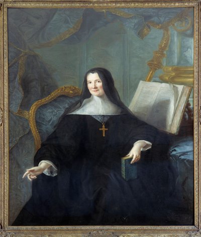 Portrett av Anne Geyssans de Clermont-Chatte (Clermont Chatte), Abbedisse av Chelles (d. 1789) Maleri av Jean Marc (Jean-Marc) Nattier (1685-1766) Søn 1,46x1,14 m - Portrett av Anne Geyssans de Clermont -Chatte (Clermont Chatte), abbedisse i Chelles (døde  av Jean Marc Nattier