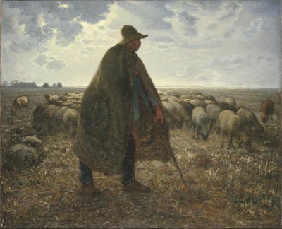 Hyrde som passer sin flokk av Jean Francois Millet