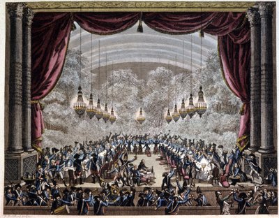 Fransk revolusjon: vaktbankett i Paris, ca. 1750-1800 (gravering) av Jean (after) Duplessis Bertaux