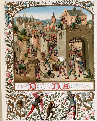 Plyndring av Aalst (flamsk Belgia), middelalder av Jean (after) Froissart